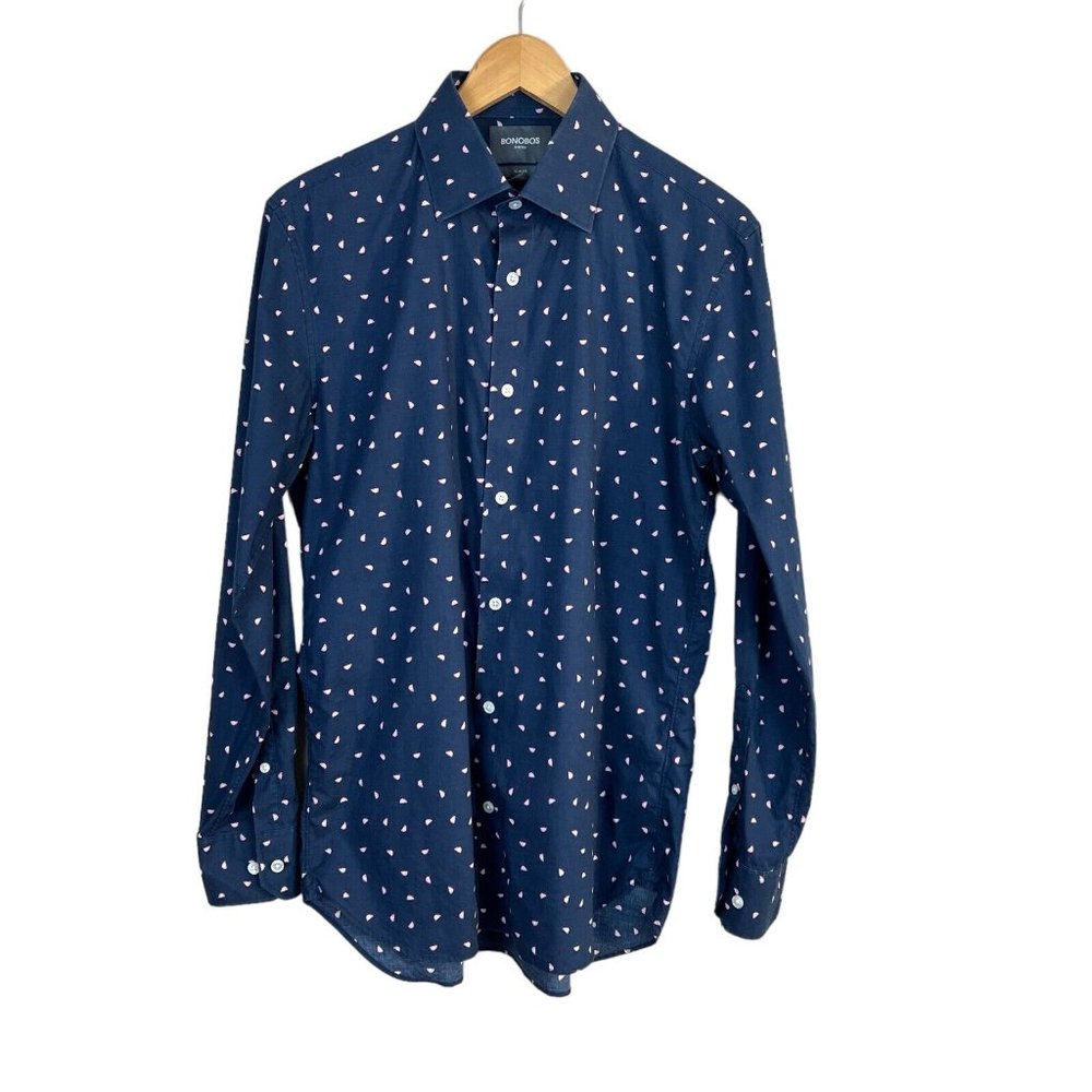 Bonobos Shirt Mens 16x35 Slim Fit Button Down Fruit Slice Long Sleeve‎ Stretch